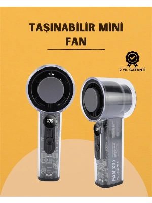Yüksek Verimli Soğutmalı El Fanı | 100 Seviye Hız Kontrolü | 6 Saat Pil Ömrü