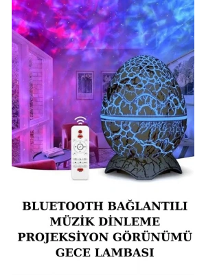 Yumurta Şeklinde Su Dalgalı Bluetooth Speaker Lamba Renkli Şarjlı