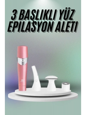 Yüz, Kaş ve Tüm Vücut Epilasyon Aleti3 Başlıklı Epilatör Tüm Cilt Tiplerine Uygun