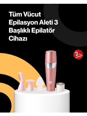 Yüz Tüyleri İçin Özel Başlıklı Pembe Epilatör