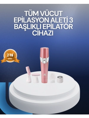 Yüz ve Vücut Tüy Temizleme Makinesi 3 Farklı Başlıklı