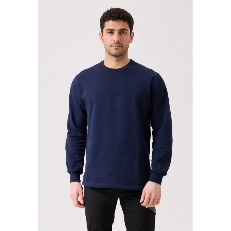 %100 Pamuk O Yaka Sweatshirt - Lacivert