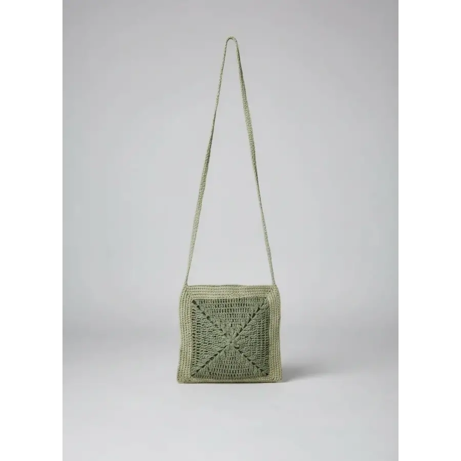 Hand-Knitted Shoulder Bag - Green