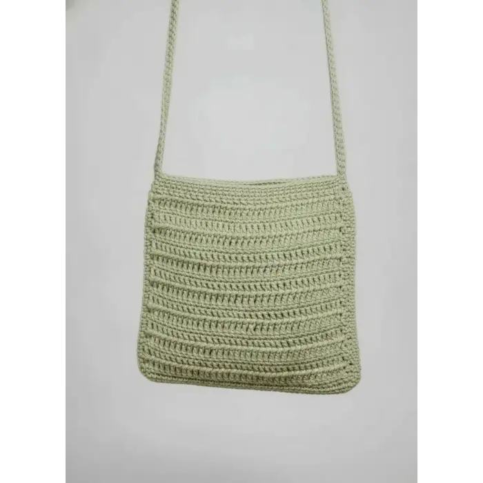Hand-Knitted Shoulder Bag - Green