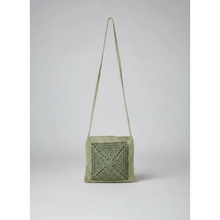 Hand-Knitted Shoulder Bag - Green