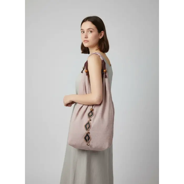 Patterned Lightweight Fabric Shoulder Bag