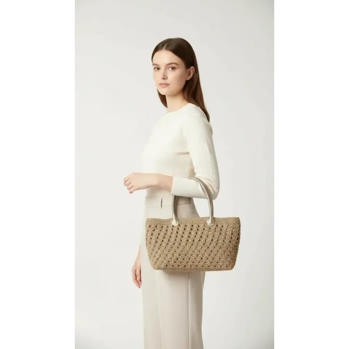 Hand-Knitted Womens Shoulder Bag