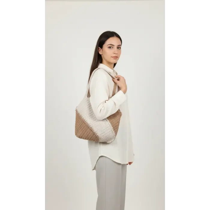 Handmade Two-Tone Shoulder Bag