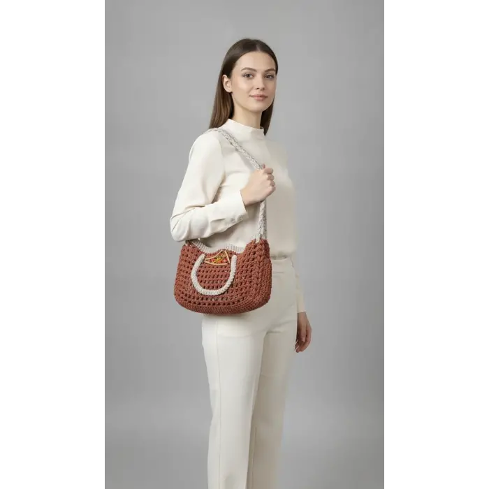 Hand-Knitted Cotton Bag