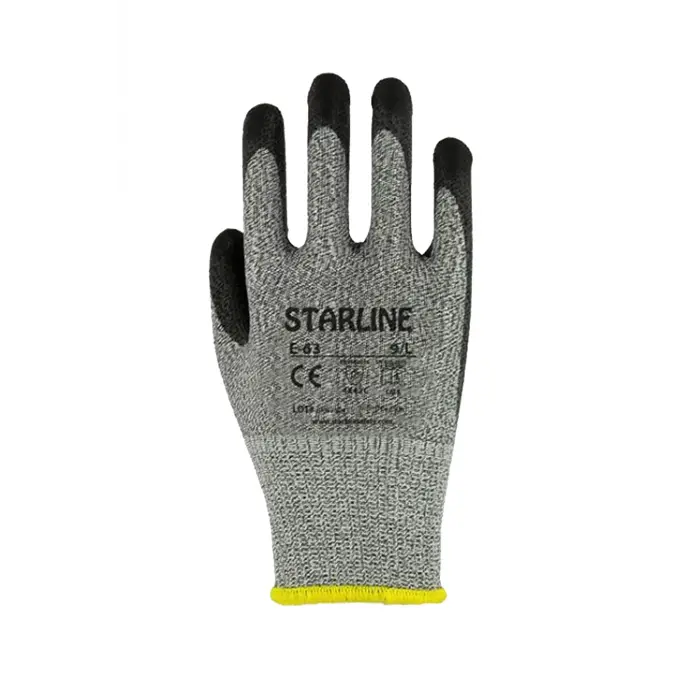Starline E-63 PU Kaplamalı İş Eldiveni - Gri