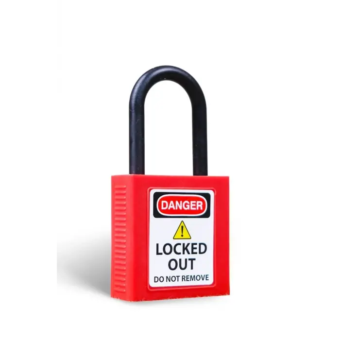 Lockout Safety Padlock, Glass-Fibre Reinforced Polyamide - Red