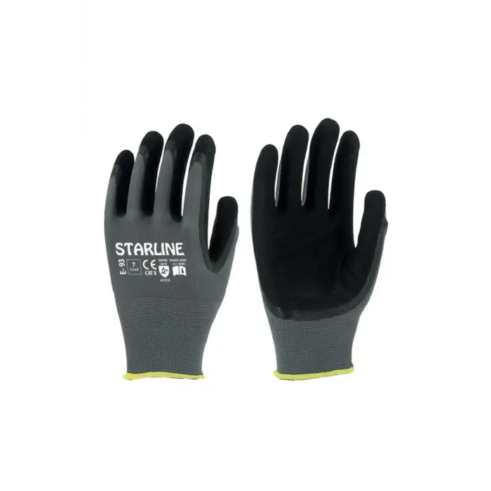 Starline E-93 Köpük Nitril İş Eldiveni - Siyah