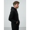 Sanfords Mens Hooded Sweatshirt, 3-Thread Winter - Black