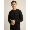 Sanfords Mens Crew-Neck Sweatshirt 82% Cotton, Winter - Black
