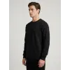 Sanfords Mens Crew-Neck Sweatshirt 82% Cotton, Winter - Black