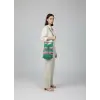 Gathered Knitted Cotton Shoulder Bag - Green