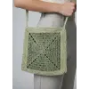 Hand-Knitted Shoulder Bag - Green