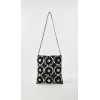 Handmade Floral Pattern Shoulder Bag - Black