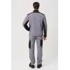 Fermuarlı Cepli Softshell Mont - Gri-Siyah