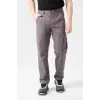 Multi-Pocket Semi-Elastic Waist Work Trousers, Polycotton Gabardine, Summer - Grey