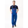 Gabardin %100 Pamuk Yazlık Bahçıvan İş Tulumu - Saks Mavi-Kırmızı