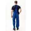 Gabardin %100 Pamuk Yazlık Bahçıvan İş Tulumu - Saks Mavi-Kırmızı