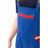 Gabardin %100 Pamuk Yazlık Bahçıvan İş Tulumu - Saks Mavi-Kırmızı