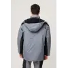 Reflektör Detaylı Parka - Gri-Siyah