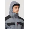 Reflektör Detaylı Parka - Gri-Siyah