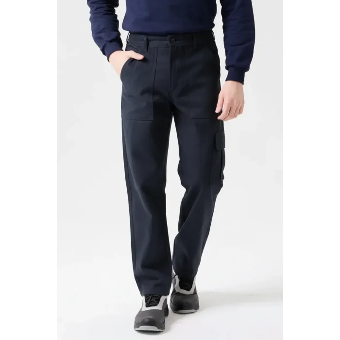 Çok Cepli Gabardin %100 Pamuk Kışlık İş Pantolonu - Lacivert