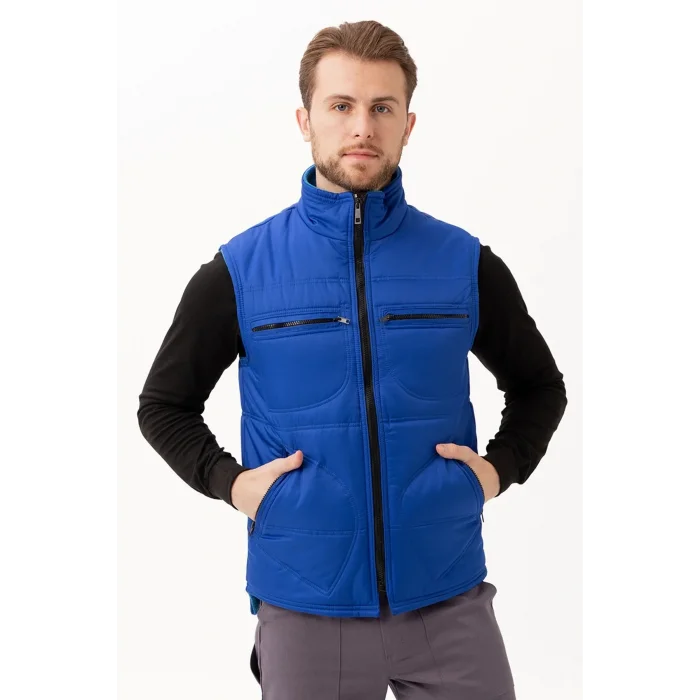 Micro Kumaş Kışlık İş Yeleği - Saks Mavi