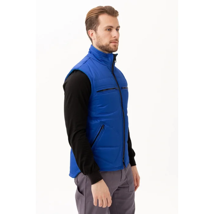 Micro Kumaş Kışlık İş Yeleği - Saks Mavi