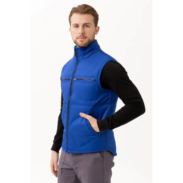 Micro Kumaş Kışlık İş Yeleği - Saks Mavi