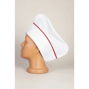 Aşçı Kepi - Beyaz-Kırmızı