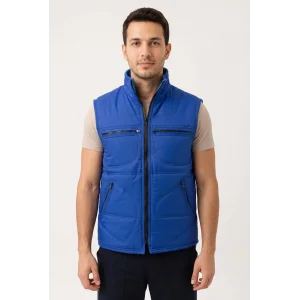 Micro Kumaş Kışlık İş Yeleği - Saks Mavi