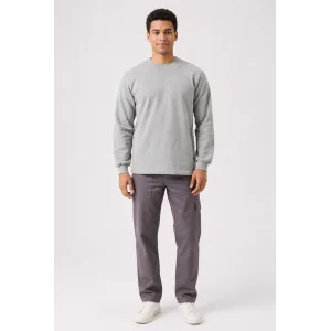 O Yaka Sweatshirt - Gri Melanj
