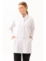 Adiantum Kadın Doktor Öğretmen Laboratuvar Önlüğü - Beyaz, Uzun Kollu, Rahat Kesim