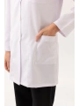 Adiantum Kadın Doktor Öğretmen Laboratuvar Önlüğü - Beyaz, Uzun Kollu, Rahat Kesim