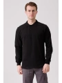 Galanthus Polo Sweat Erkek Uzun Kollu Pamuklu Sweatshirt İş Ve Günlük Kullanım İçin