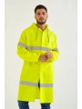 Yerli Diz Altı Pardesü Ry 1800 Reflektörlü Su Geçirmez Fosforlu Yağmurluk İş Güvenliği Kıyafeti