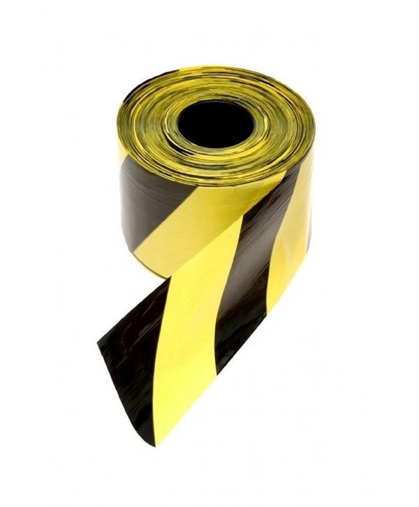 500 Metre Sarı Siyah Emniyet Şeridi Dayanıklı Uyarı Ve Güvenlik Bandı