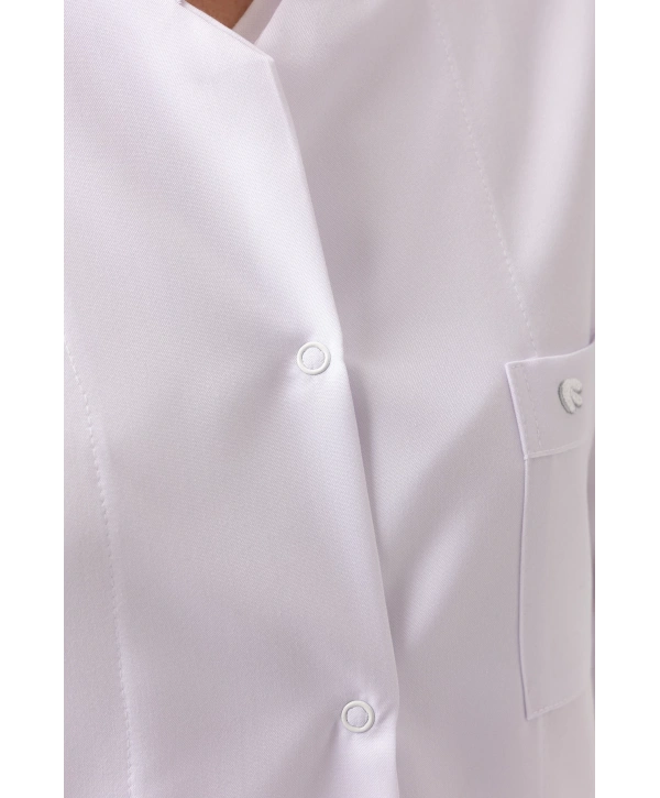 Adiantum Kadın Doktor Öğretmen Laboratuvar Önlüğü - Beyaz, Uzun Kollu, Rahat Kesim