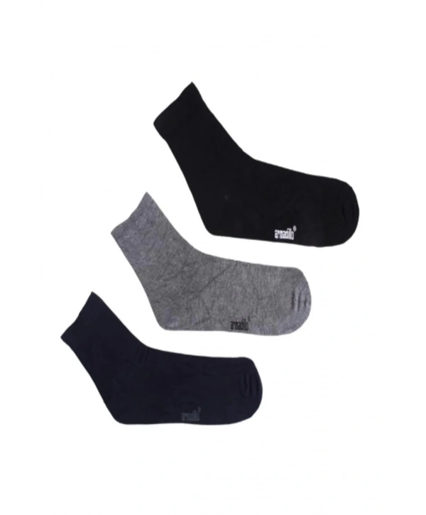 Çorap: Armadillo Premium Bambu -yarım Konç Gri-lacivert-siyah