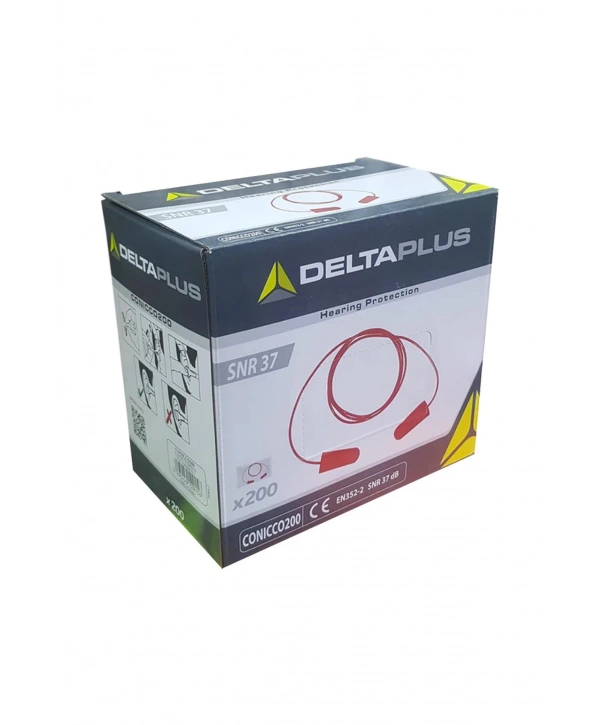 Delta Plus Conıcco2v2 Plastik İpli Kulak Tıkacı Yüksek Gürültü Koruması 37db Snr