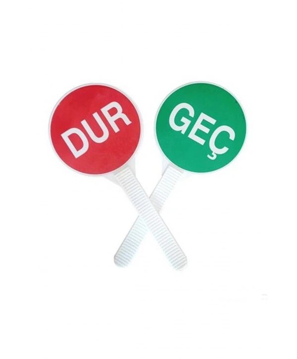 El Tipi Dur-geç Levhası – Çift Yönlü, Reflektif, Ergonomik Saplı Trafik Kontrol Levhası