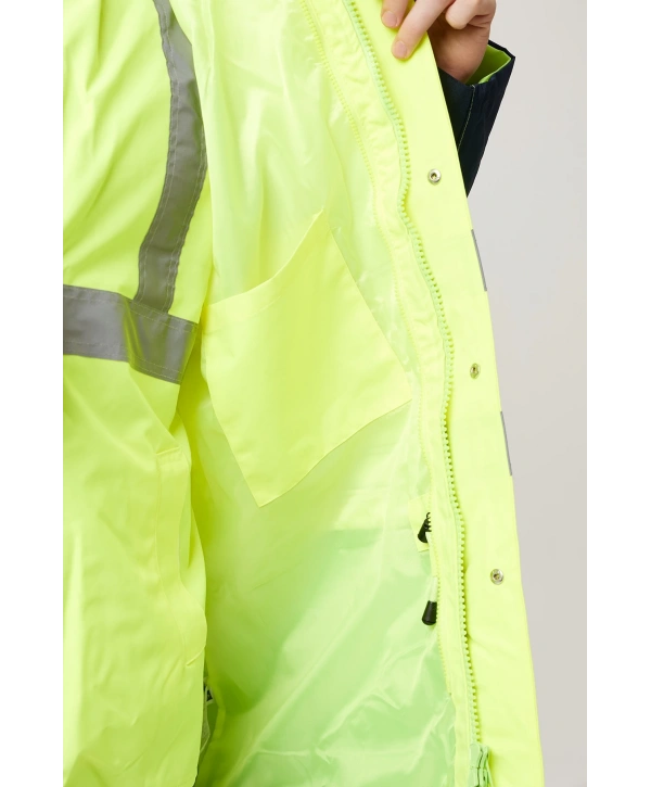 Eradium 5n1 Reflektörlü İş Güvenliği Parkası - Su Ve Rüzgar Geçirmez, Yüksek Görünürlüklü Kışlık Mont