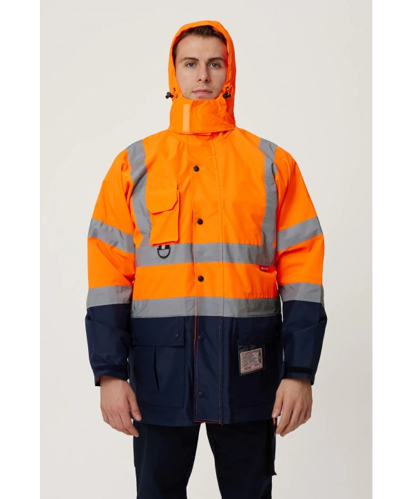 Eradium 5n1 Reflektörlü İş Güvenliği Parkası - Su Ve Rüzgar Geçirmez, Yüksek Görünürlüklü Kışlık Mont