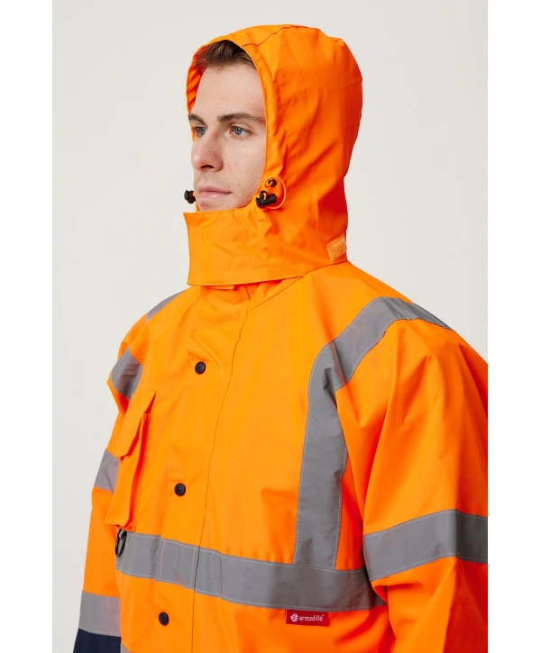 Eradium 5n1 Reflektörlü İş Güvenliği Parkası - Su Ve Rüzgar Geçirmez, Yüksek Görünürlüklü Kışlık Mont
