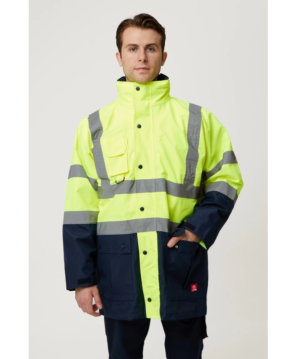 Eradium 5n1 Reflektörlü İş Güvenliği Parkası - Su Ve Rüzgar Geçirmez, Yüksek Görünürlüklü Kışlık Mont