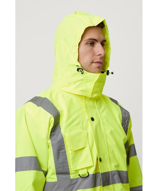 Eradium 5n1 Reflektörlü İş Güvenliği Parkası - Su Ve Rüzgar Geçirmez, Yüksek Görünürlüklü Kışlık Mont